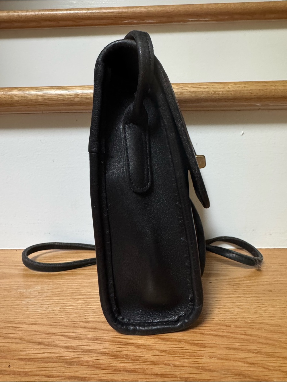 Vintage Coach Scooter Black Leather Crossbody 9893, Made in USA - Picture 6 of 13